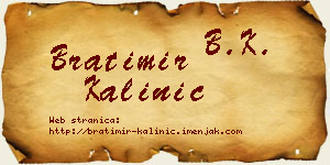 Bratimir Kalinić vizit kartica